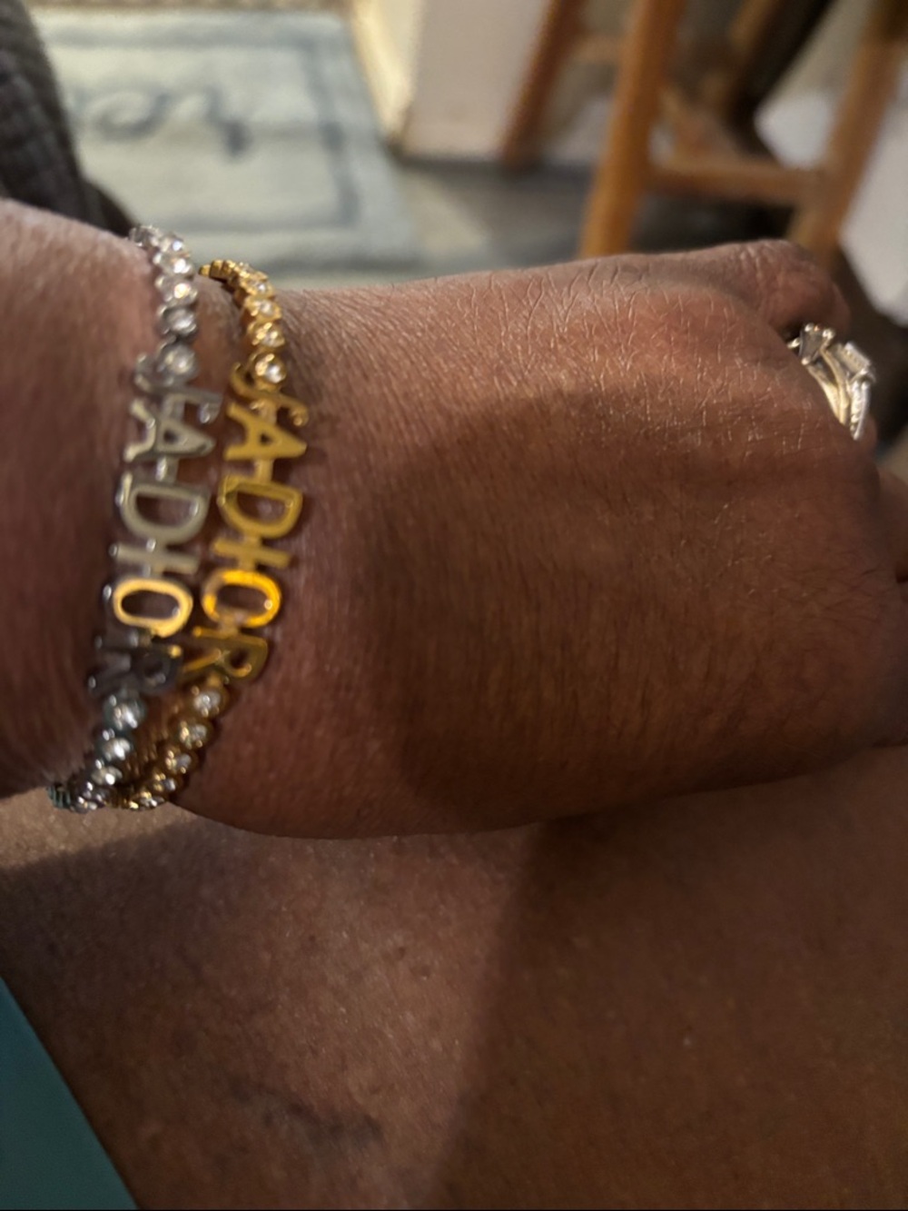 Dior Gold and Silver Logo Bracelet Set of two